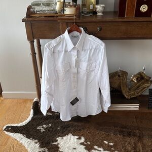 White Aviators Button Down Shirt
